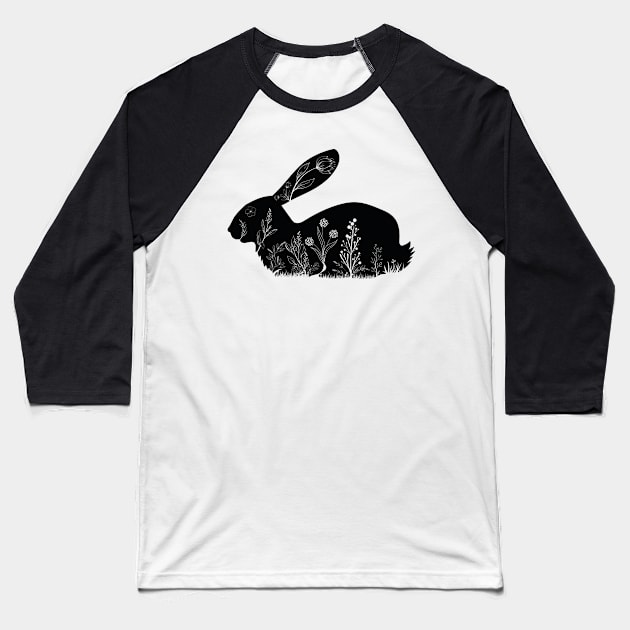 Happy Easter Floral Bunny, Cute Easter, Easter Day, Easter Bunny Baseball T-Shirt by GShow